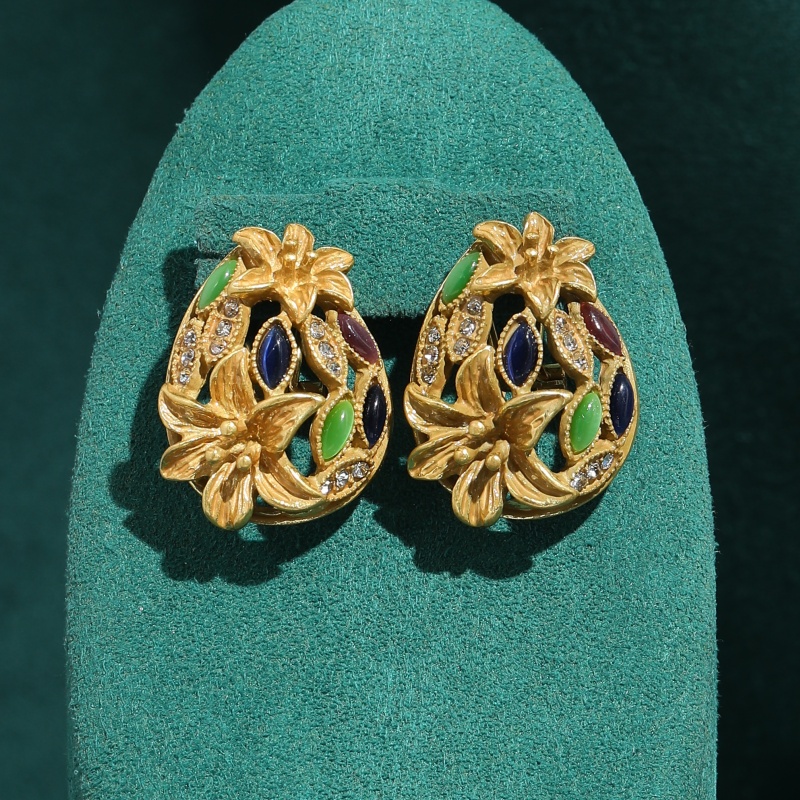 Vintage Fashion Jewelry Brands - Vintage gekleurde glazen trompetoorbellen voor vrouwen
