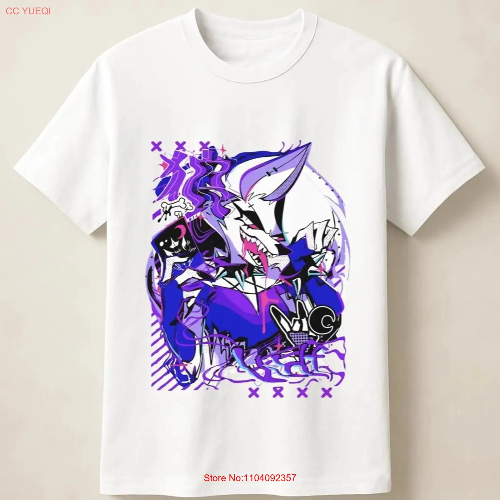 Vintage Fashion Photos - Paarse Anime Wolf in Graffiti Poster