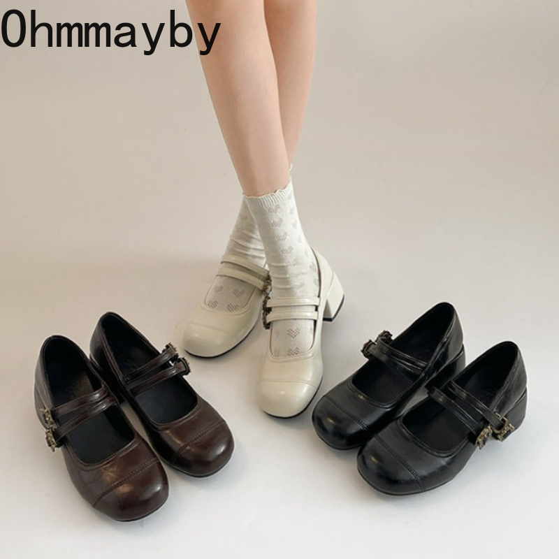 Vintage Outdoor Fashion - Vintage Dikke Hak Vrouwen Mary Jane