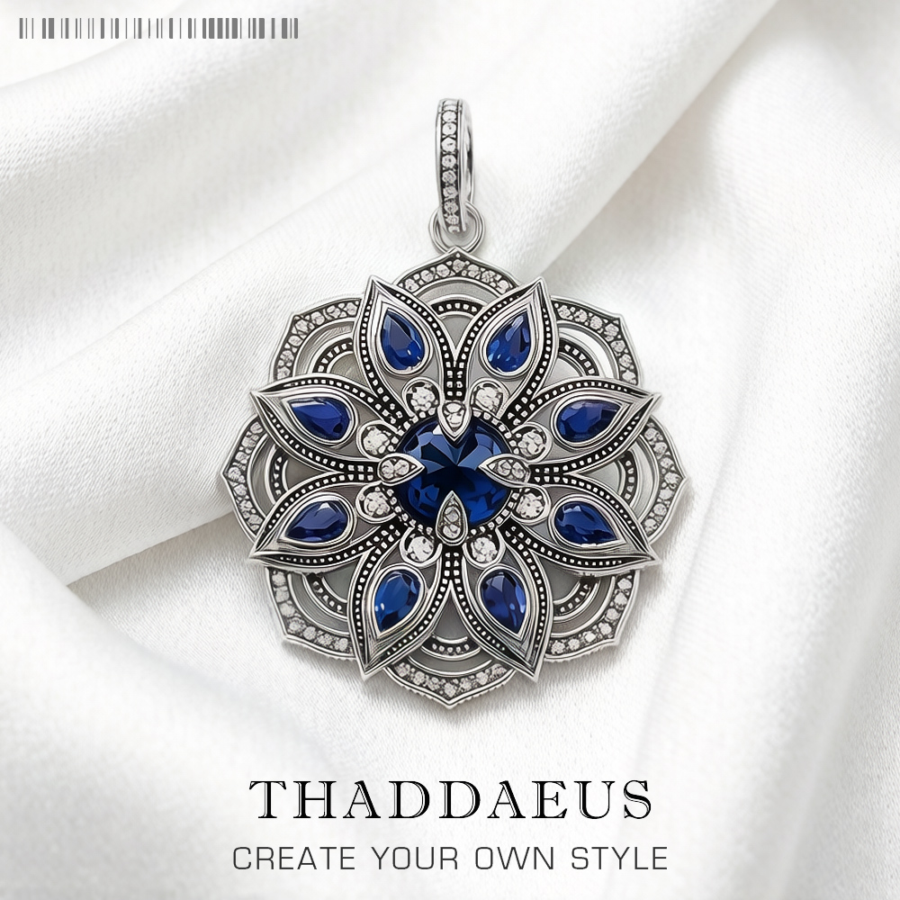 Vintage Fashion Jewelry Brands - Hanger Blauwe Lotus Bloem, Brand Nieuwe
