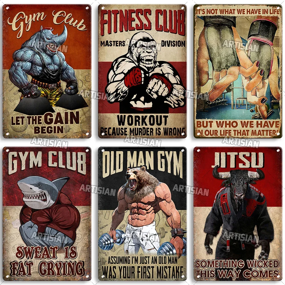 Vintage Fashion Wall Art - Oudere Mannen Gym Club Inspirerende Zin