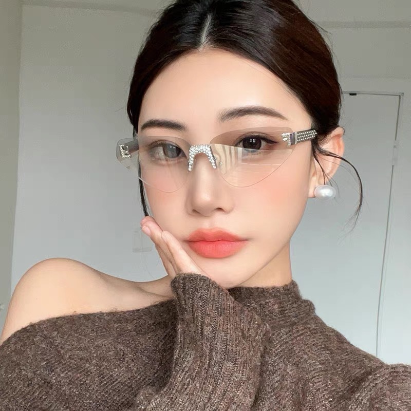 Vintage Fashion Glasses - Dames sexy cat eye randloze strass