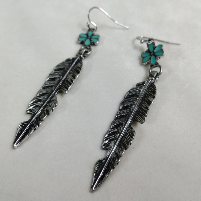 Vintage Fashion Jewelry Brands - Antieke zilveren veer oorbellen Vintage merkkwaliteit