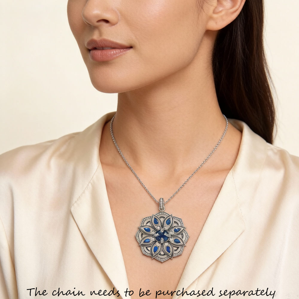 Hanger Blauwe Lotus Bloem, Bra - Vintage Fashion Jewelry Brands recensie en prijs