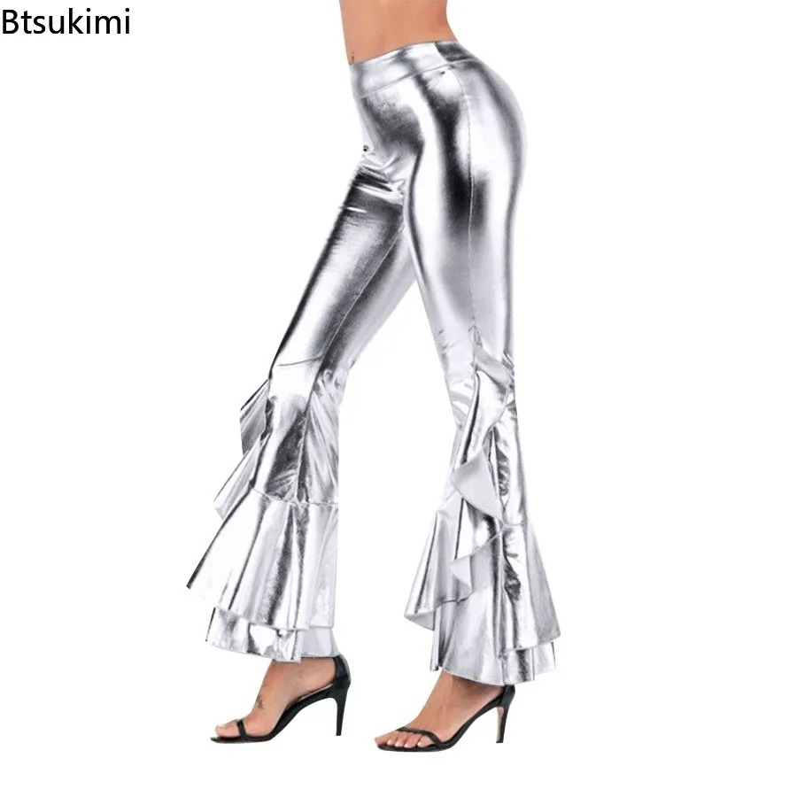 Glanzende flare-broek voor dam - Wide Leg Trouser 70S recensie en prijs