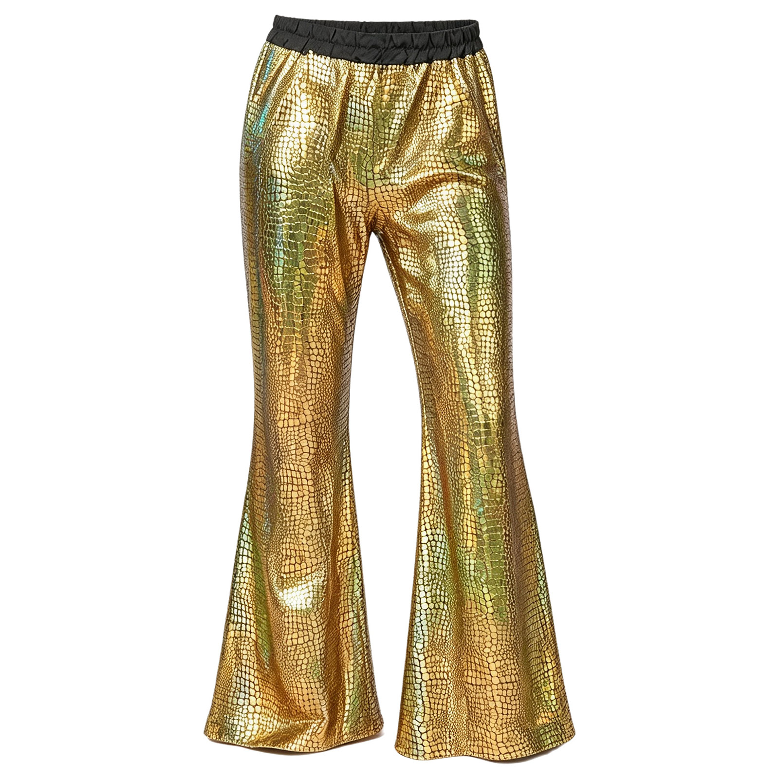 Glanzende disco flared broek v - Wide Leg Trouser 70S recensie en prijs