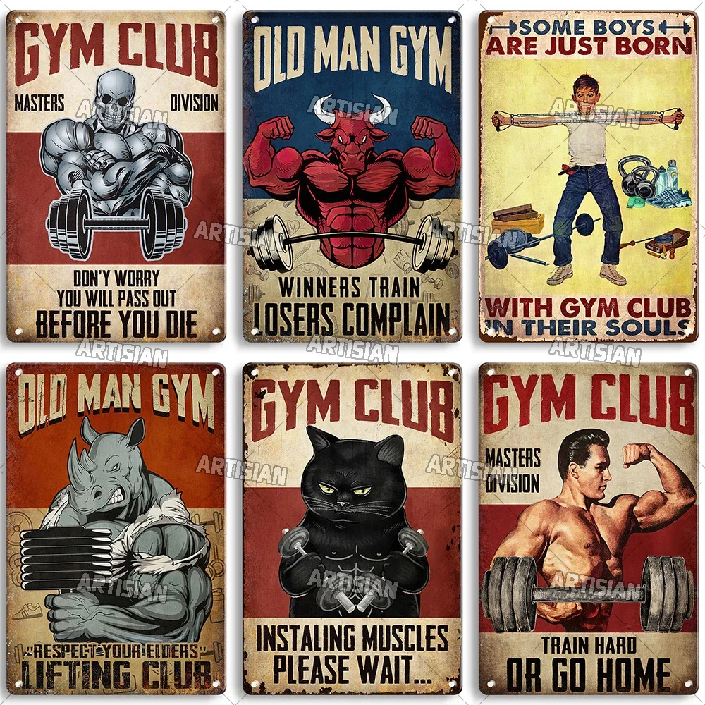 Oudere Mannen Gym Club Inspire - Vintage Fashion Wall Art recensie en prijs