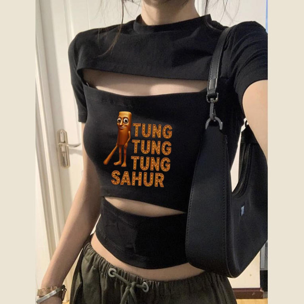 Tung Tung Sahur crop top dames - Vintage Fashion For Sale recensie en prijs