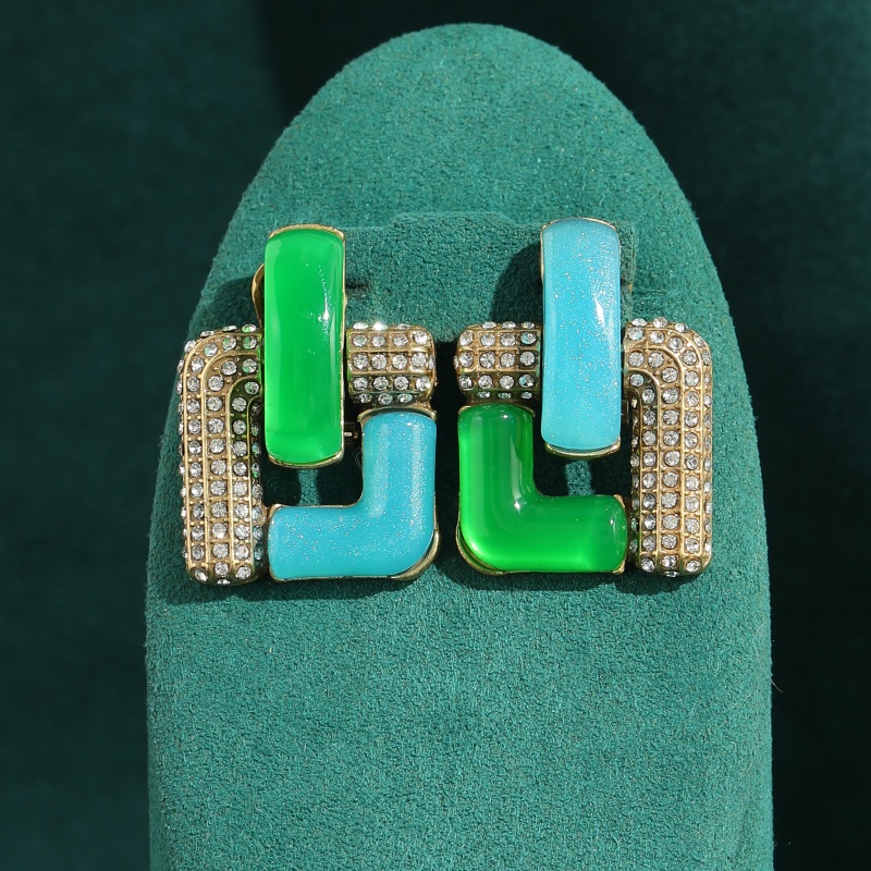 Vintage blauw glas groen geome - Vintage Fashion Jewelry Brands recensie en prijs