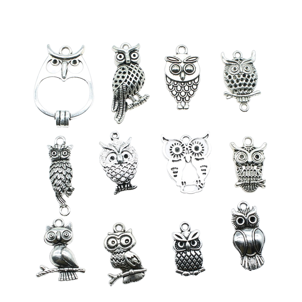 10st Charms Uil Antiek Zilver  - Vintage Urban Fashion recensie en prijs