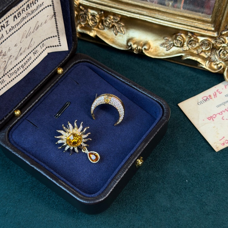 Vintage gele kristallen zon-ma - Vintage Fashion Jewelry Brands recensie en prijs