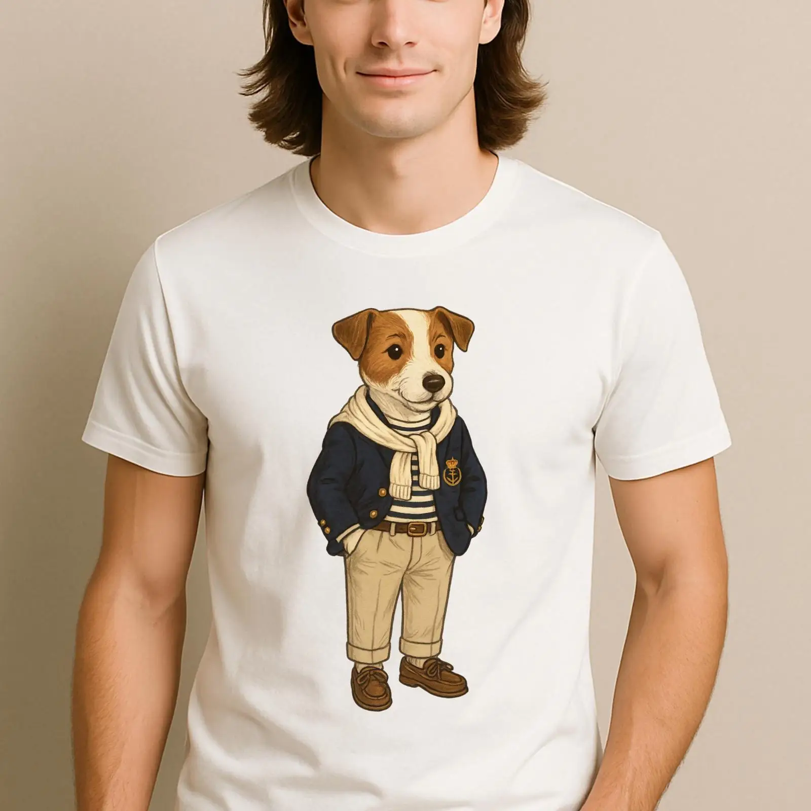 Preppy Jack Russell Terrier T- - Vintage Yacht Fashion recensie en prijs