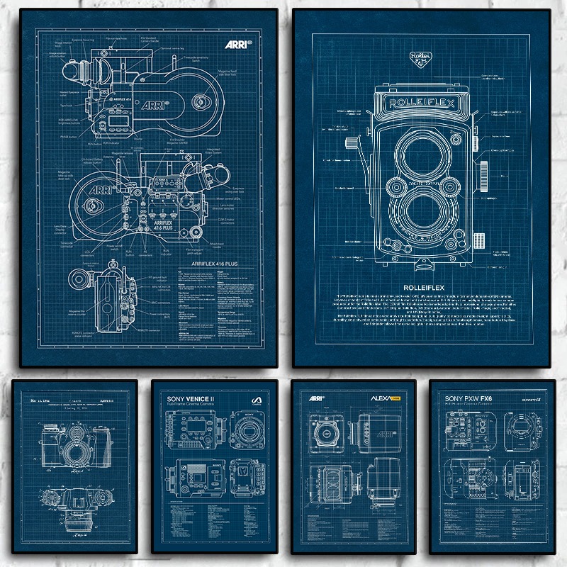 Vintage Leica Camera Blauwdruk - Vintage Fashion Wall Art recensie en prijs
